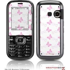  LG Rumor 2 Skin   Pastel Butterflies Pink on White by 