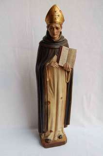 Older hand carved wood statue of St. Albert, O.P. +  
