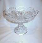 McKee Glass Champion Antique EAPG Clear Footed Open Compote 1896 1904
