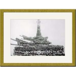   Gold Framed/Matted Print 17x23, Crew of the USS Texas