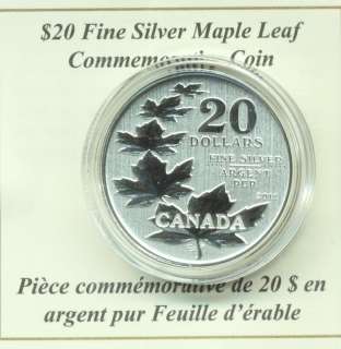 2011 $20 CANADA PURE SILVER MAPLE LEAF COINS  