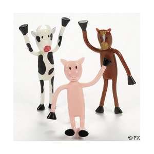  12 Farm Animal Bendable Toys Toys & Games