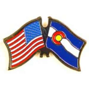  American & Colorado Flags Pin 1 Arts, Crafts & Sewing