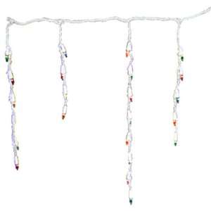  Multi Colored Icicle Christmas Lights With White Cords 