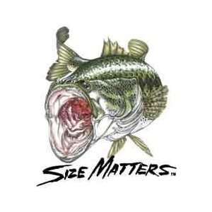  Size Matters Largemouth Bass Vinyl Decal In color 10in. x 