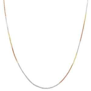   Gold over Sterling Silver 0.8 mm Venetian Box Chain (22 Inch) Jewelry