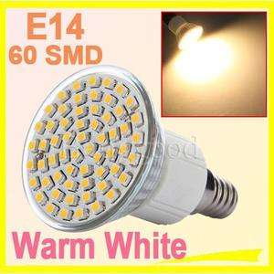 E14 Warm White 60 SMD LED High Power Energy Saving Spot Light Lamp 