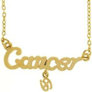 Cancer Horoscope Zodiac Nameplate Necklace, 14 Chain, Astrogirl In 