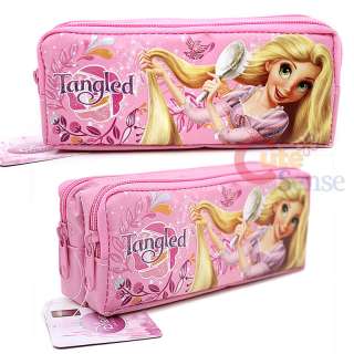 Disney Princess Tangled Rapunzel Pencil Case / Pink 2 Zippered 