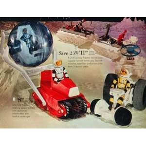 1969 Ad Lunar Space Toy Astronaut Uni Tred Tractor Moon   Original 