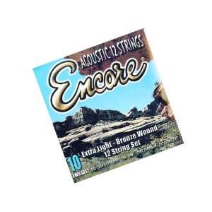  Encore Extra Light set of strings for 12 string acoustic 