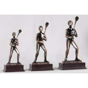   Small Nickel Alloy Lacrosse Player Figurine Statue