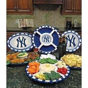  New York Yankees MLB Homegating Ceramic Platter Sports 