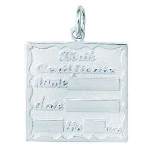  Sterling Silver Birth Certificate Charm Arts, Crafts 