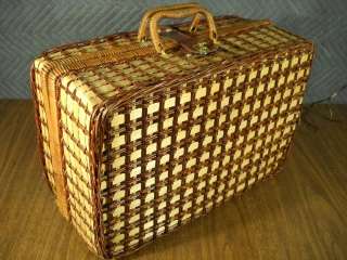 Beautiful Wicker Picnic Basket Suitcase  