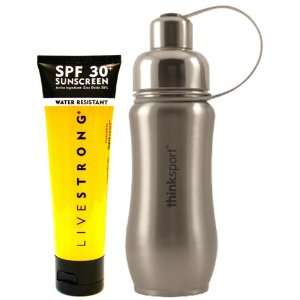 thinksport LIVESTRONG Safe Sunscreen SPF 30, 3oz bottle and thinksport 