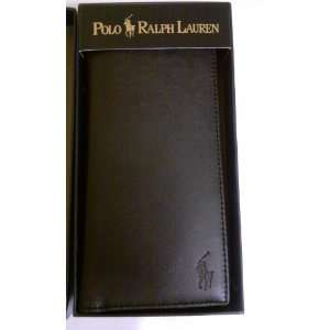 Polo Ralph Lauren New Pocket Secretary Wallet Checkbook Bi fold Black 