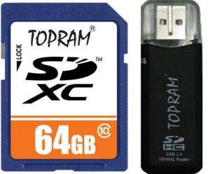 TOPRAM 64GB 64G SDXC SDHC SD Card Class 10 +R3  
