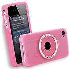 Pink Camera Style Silicone Case For Apple iPhone 4 4S 4