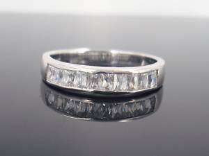 CTW FLAWLESS CHANNEL CZ 925 STERLING SILVER BAND RING  