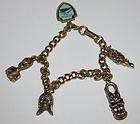 vintage aztec tribal gold tone charm bracelet 5 charms buy