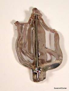 Art Nouveau Sterling Figural Woman Pin Brooch  