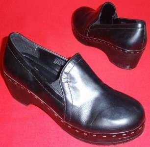   Womens DOCKERS FILIPINA Black Leather Clogs Casual Dress Office Shoes