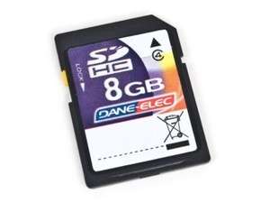 DANE ELEC 8GB SDHC MEMORY CARD CLASS 4  