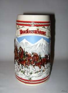 Budweiser Holiday Series Stein 1985 A & Eagle CS63  