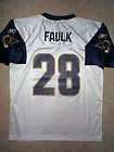 WHITE St Louis Rams MARSHALL FAULK nfl Jersey YOUTH (L)