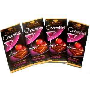 Gift Pack Of 4 Pomegranate Flavor Infused Milk Chocolate Block Bars (3 