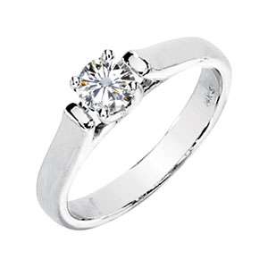 Created Moissanite Solitaire Engagement Ring 14K Gold  