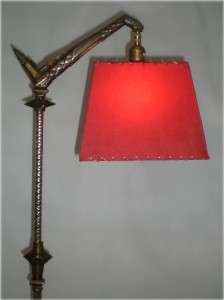   HEAVY VINTAGE c. 1925 HIGH ART DECO FLOOR LAMP w BRONZE FINISH  
