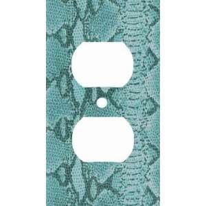 Blue Snake Skin Print Decorative Outlet Cover