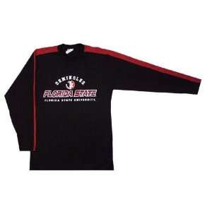   Long Sleeve Black KICK OFF T shirt W/Garnet Stripe