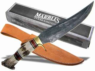 Marbles Pacific Rim Damascus Fixed Blade Bowie Knife  