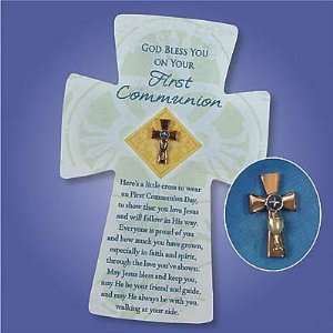 First Communion Cross Pin 