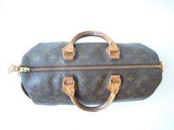 Vintage LV Louis Vuitton Monogram Canvas Leather Speedy 35 Hand bag 