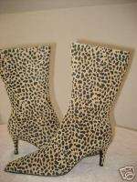NEW VS COLIN STUART leather leopard print boot 5 SEXY  