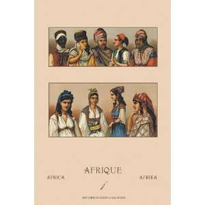 Traditional Dress of Northern Africa #1 by Auguste Racinet 12x18 