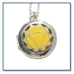  Chakra Aroma Locket, Solar Plexus   Silver w Yellow 
