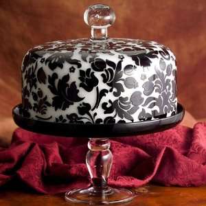  Godinger BLACK/WHITE DOMED CAKE STAND