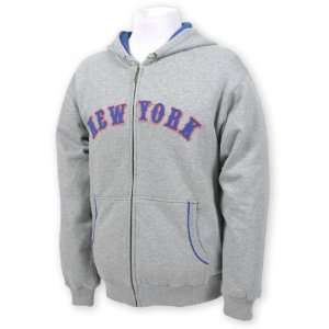  New York Mets Grey Mitchell & Ness Full Zip Hooded 
