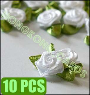   Choose Rose Satin ribbon Flowers Applique Trim Sew On Organza  