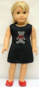   fit AG & 18 Doll   cotton dress with rhinestones bear pattern  