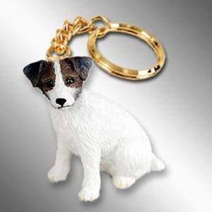 Jack Russell Terrier, Rough Coat, Brown/White Tiny Ones Dog Keychains 