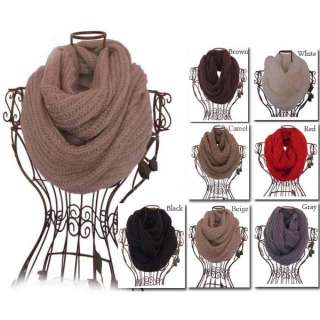 NEW FASHION WOMEN NATURAL SUPER SOFT MOHAIR INFINITY CIRCLE TUBE SCARF 