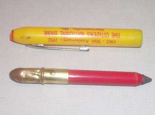 1952 BULLET PENCIL ETCHING TOOL CITIZENS NATIONAL BANK  