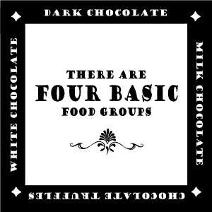 Chocolate Four Food Groups Funny Vinyl Wall Decals Stickers Lettering 