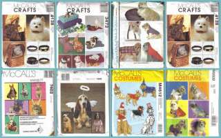 OOP Dog Pet Accessories & Clothes Beds Costumes McCalls Sewing Pattern 